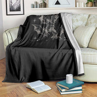Three Bats Y2k Throw Blanket Vintage 90s Style Bat Gothic Occult Halloween Bat Graphic
