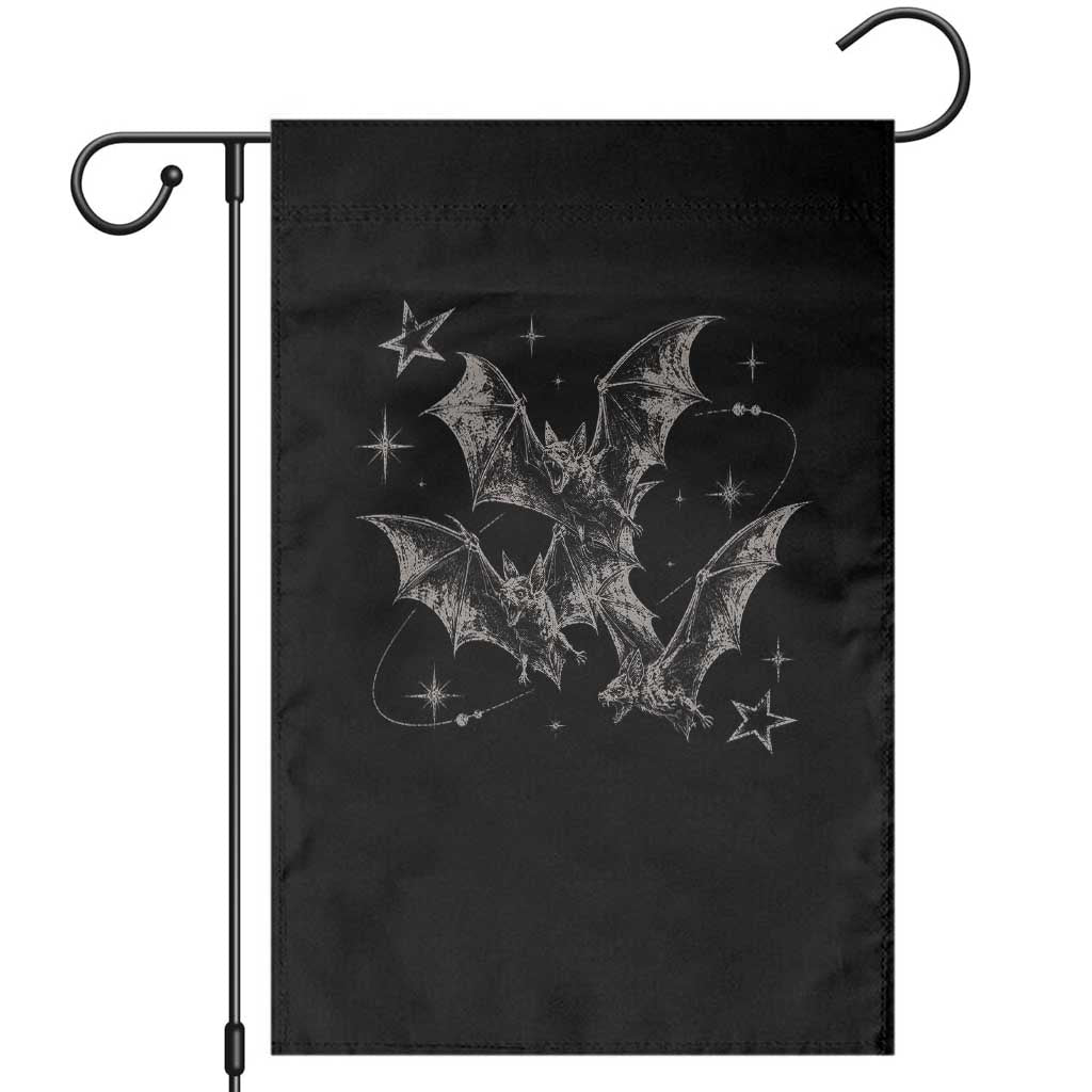 Three Bats Y2k Garden Flag Vintage 90s Style Bat Gothic Occult Halloween Bat Graphic