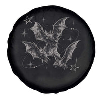 Three Bats Y2k Spare Tire Cover Vintage 90s Style Bat Gothic Occult Halloween Bat Graphic