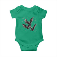Three Bats Y2k Baby Onesie Vintage 90s Style Bat Gothic Occult Halloween Bat Graphic