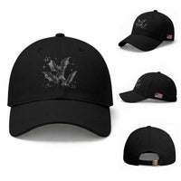 Three Bats Y2k Baseball Cap Vintage 90s Style Bat Gothic Occult Halloween Bat Graphic