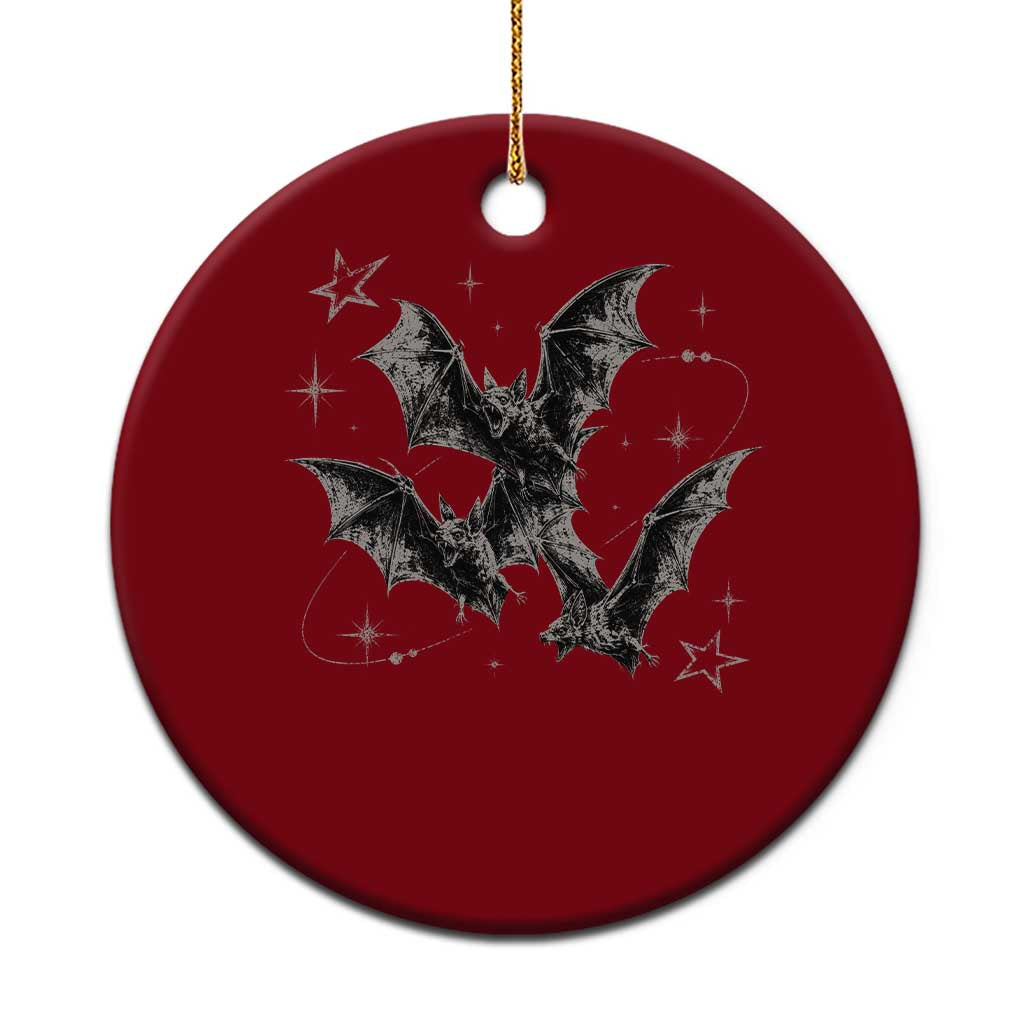 Three Bats Y2k Ceramic Ornament Vintage 90s Style Bat Gothic Occult Halloween Bat Graphic