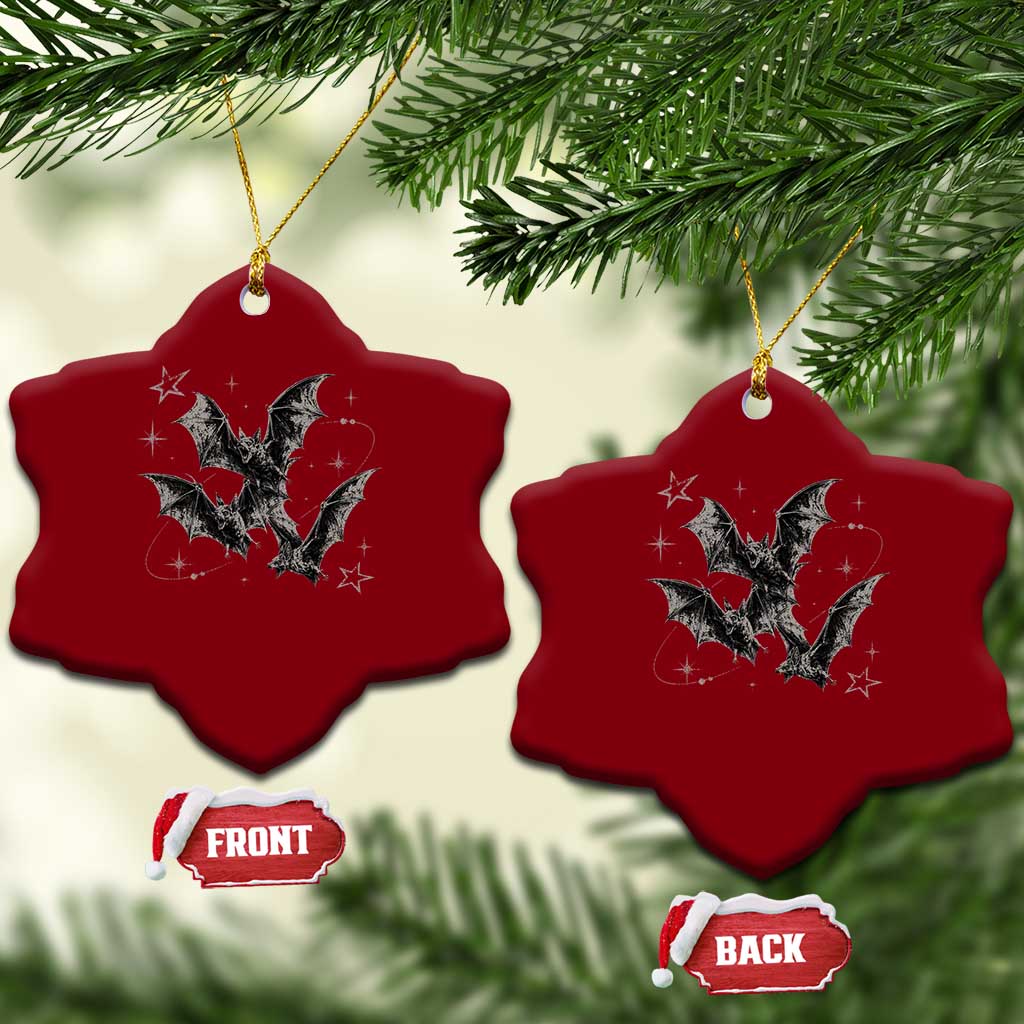 Three Bats Y2k Ceramic Ornament Vintage 90s Style Bat Gothic Occult Halloween Bat Graphic