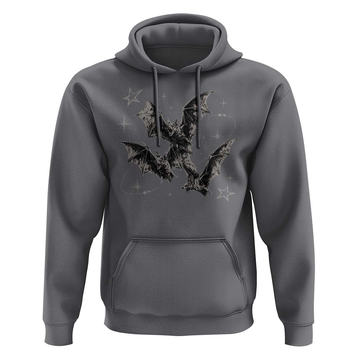Three Bats Y2k Hoodie Vintage 90s Style Bat Gothic Occult Halloween Bat Graphic
