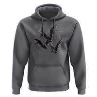 Three Bats Y2k Hoodie Vintage 90s Style Bat Gothic Occult Halloween Bat Graphic