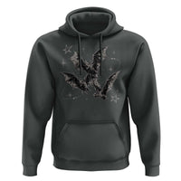 Three Bats Y2k Hoodie Vintage 90s Style Bat Gothic Occult Halloween Bat Graphic