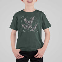 Three Bats Y2k T Shirt For Kid Vintage 90s Style Bat Gothic Occult Halloween Bat Graphic