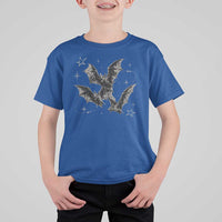 Three Bats Y2k T Shirt For Kid Vintage 90s Style Bat Gothic Occult Halloween Bat Graphic