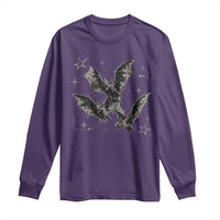 Three Bats Y2k Long Sleeve Shirt Vintage 90s Style Bat Gothic Occult Halloween Bat Graphic