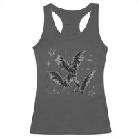 Three Bats Y2k Racerback Tank Top Vintage 90s Style Bat Gothic Occult Halloween Bat Graphic