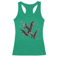 Three Bats Y2k Racerback Tank Top Vintage 90s Style Bat Gothic Occult Halloween Bat Graphic