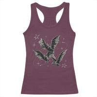 Three Bats Y2k Racerback Tank Top Vintage 90s Style Bat Gothic Occult Halloween Bat Graphic