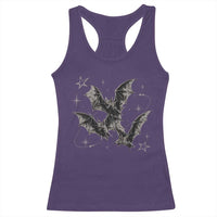 Three Bats Y2k Racerback Tank Top Vintage 90s Style Bat Gothic Occult Halloween Bat Graphic
