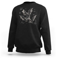 Three Bats Y2k Sweatshirt Vintage 90s Style Bat Gothic Occult Halloween Bat Graphic