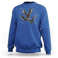Three Bats Y2k Sweatshirt Vintage 90s Style Bat Gothic Occult Halloween Bat Graphic