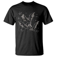 Three Bats Y2k T Shirt Vintage 90s Style Bat Gothic Occult Halloween Bat Graphic