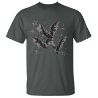 Three Bats Y2k T Shirt Vintage 90s Style Bat Gothic Occult Halloween Bat Graphic