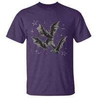 Three Bats Y2k T Shirt Vintage 90s Style Bat Gothic Occult Halloween Bat Graphic