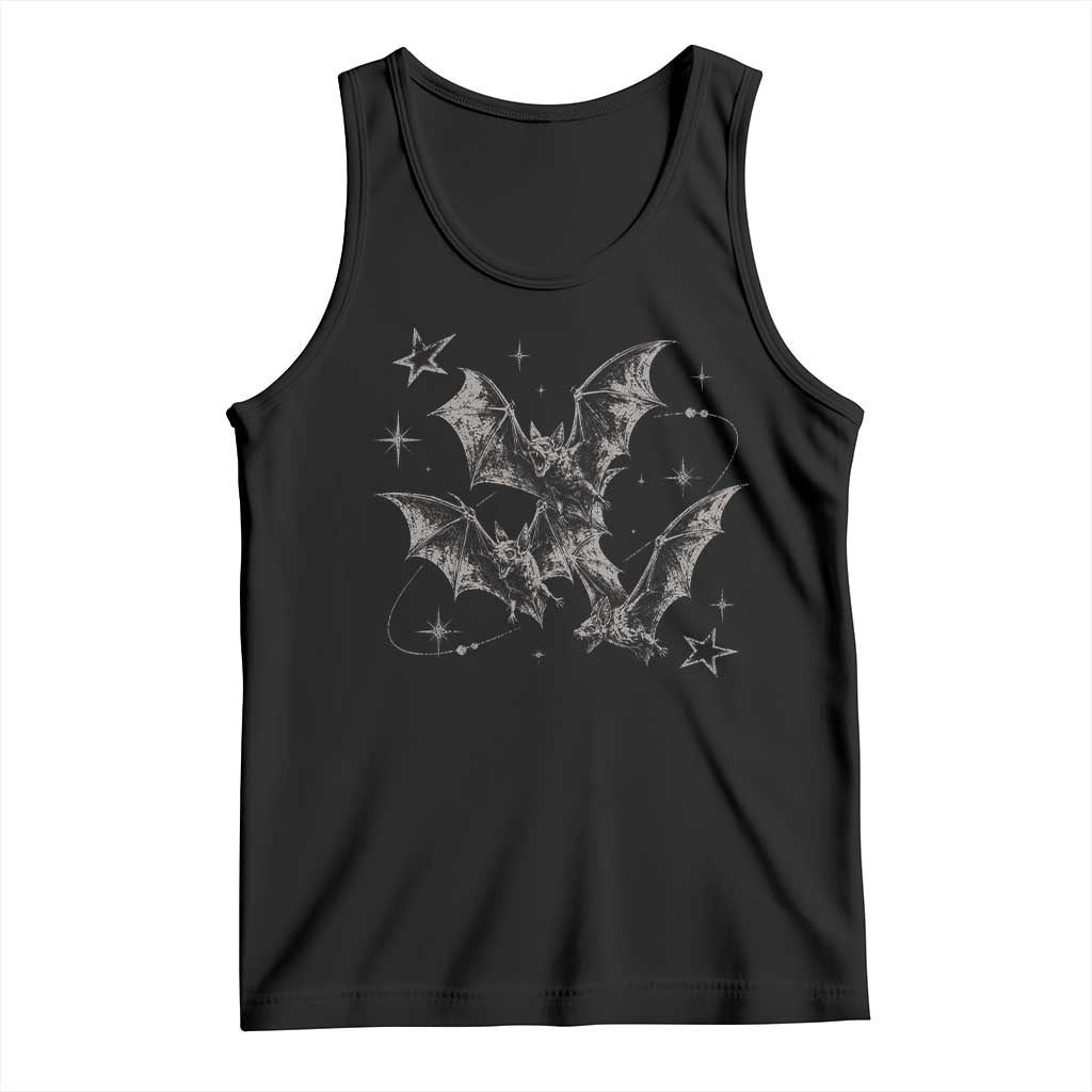 Three Bats Y2k Tank Top Vintage 90s Style Bat Gothic Occult Halloween Bat Graphic