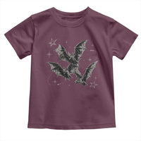Three Bats Y2k Toddler T Shirt Vintage 90s Style Bat Gothic Occult Halloween Bat Graphic