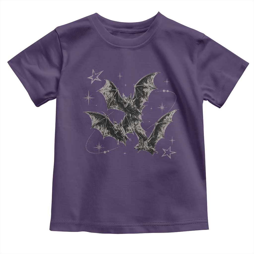 Three Bats Y2k Toddler T Shirt Vintage 90s Style Bat Gothic Occult Halloween Bat Graphic