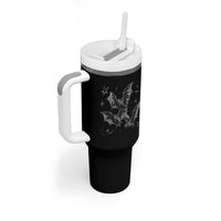 Three Bats Y2k Tumbler With Handle Vintage 90s Style Bat Gothic Occult Halloween Bat Graphic