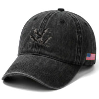 Three Bats Y2k Washed Cotton Baseball Cap Vintage 90s Style Bat Gothic Occult Halloween Bat Graphic