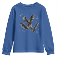 Three Bats Y2k Youth Sweatshirt Vintage 90s Style Bat Gothic Occult Halloween Bat Graphic