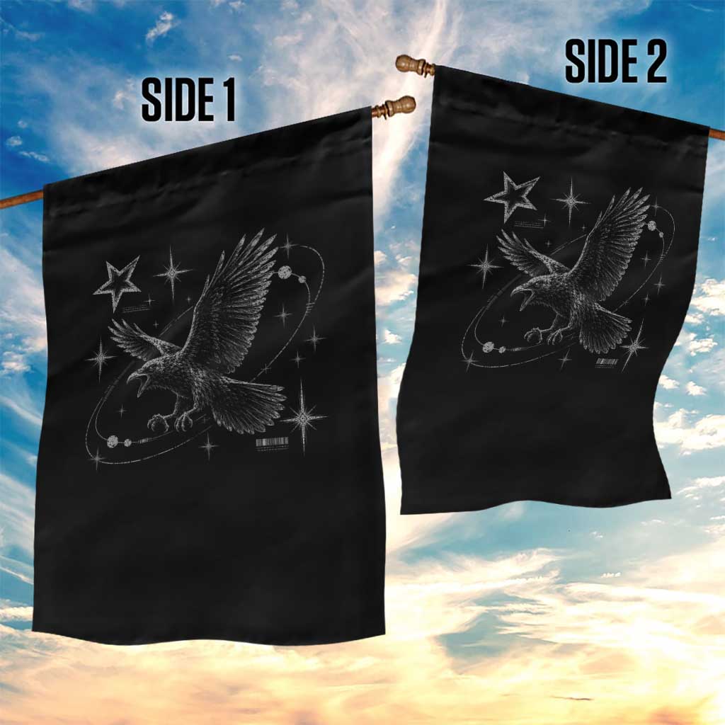 Raven Crow Y2k Garden Flag Gothic Cyber Sigilism Occult Dark Academia Black Bird Graphic