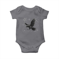 Raven Crow Y2k Baby Onesie Gothic Cyber Sigilism Occult Dark Academia Black Bird Graphic