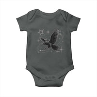 Raven Crow Y2k Baby Onesie Gothic Cyber Sigilism Occult Dark Academia Black Bird Graphic