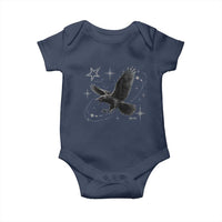 Raven Crow Y2k Baby Onesie Gothic Cyber Sigilism Occult Dark Academia Black Bird Graphic
