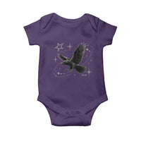 Raven Crow Y2k Baby Onesie Gothic Cyber Sigilism Occult Dark Academia Black Bird Graphic