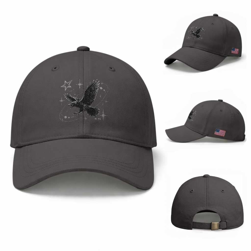Raven Crow Y2k Baseball Cap Gothic Cyber Sigilism Occult Dark Academia Black Bird Graphic