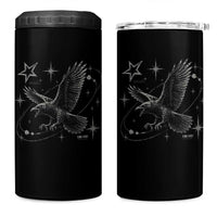 Raven Crow Y2k 4 in 1 Can Cooler Tumbler Gothic Cyber Sigilism Occult Dark Academia Black Bird Graphic