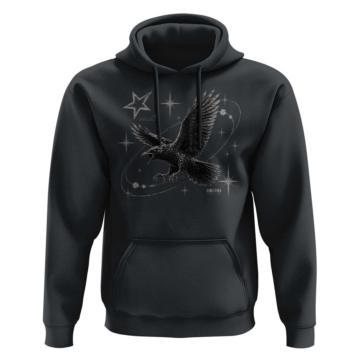 Raven Crow Y2k Hoodie Gothic Cyber Sigilism Occult Dark Academia Black Bird Graphic