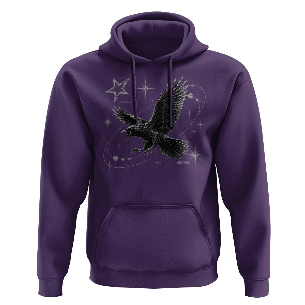Raven Crow Y2k Hoodie Gothic Cyber Sigilism Occult Dark Academia Black Bird Graphic