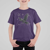 Raven Crow Y2k T Shirt For Kid Gothic Cyber Sigilism Occult Dark Academia Black Bird Graphic