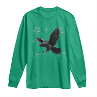 Raven Crow Y2k Long Sleeve Shirt Gothic Cyber Sigilism Occult Dark Academia Black Bird Graphic