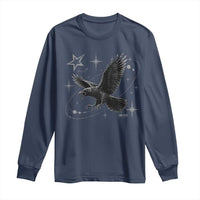 Raven Crow Y2k Long Sleeve Shirt Gothic Cyber Sigilism Occult Dark Academia Black Bird Graphic