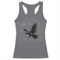 Raven Crow Y2k Racerback Tank Top Gothic Cyber Sigilism Occult Dark Academia Black Bird Graphic