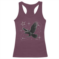 Raven Crow Y2k Racerback Tank Top Gothic Cyber Sigilism Occult Dark Academia Black Bird Graphic