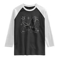 Raven Crow Y2k Raglan Shirt Gothic Cyber Sigilism Occult Dark Academia Black Bird Graphic