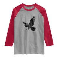 Raven Crow Y2k Raglan Shirt Gothic Cyber Sigilism Occult Dark Academia Black Bird Graphic