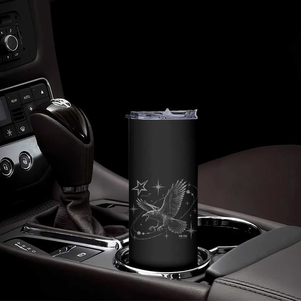 Raven Crow Y2k Skinny Tumbler Gothic Cyber Sigilism Occult Dark Academia Black Bird Graphic