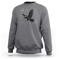 Raven Crow Y2k Sweatshirt Gothic Cyber Sigilism Occult Dark Academia Black Bird Graphic