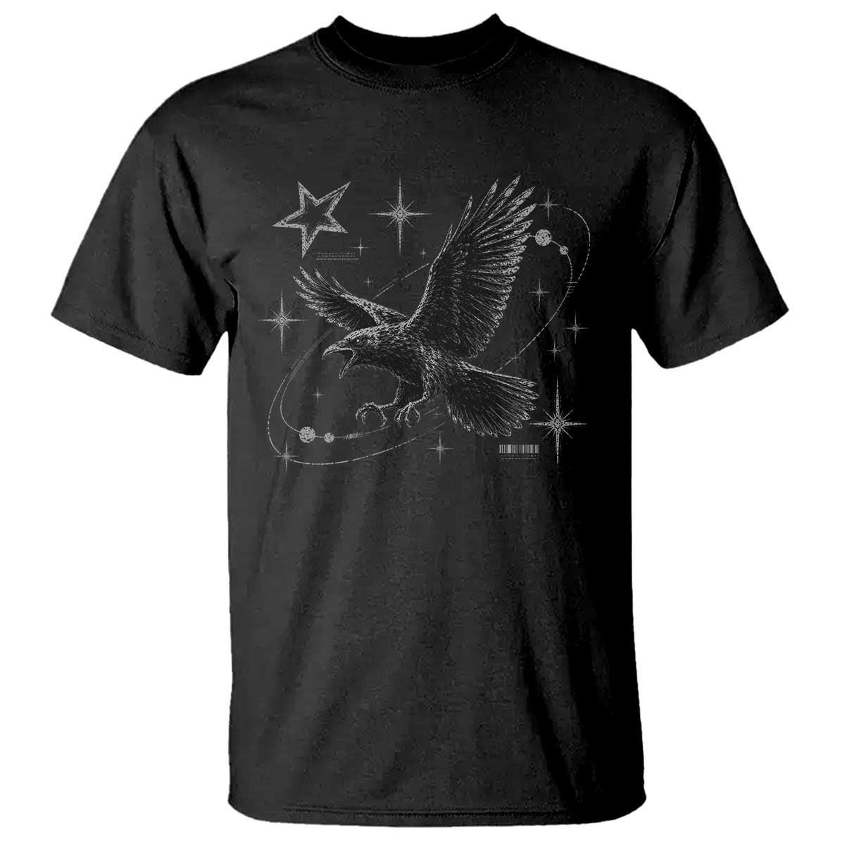 Raven Crow Y2k T Shirt Gothic Cyber Sigilism Occult Dark Academia Black Bird Graphic