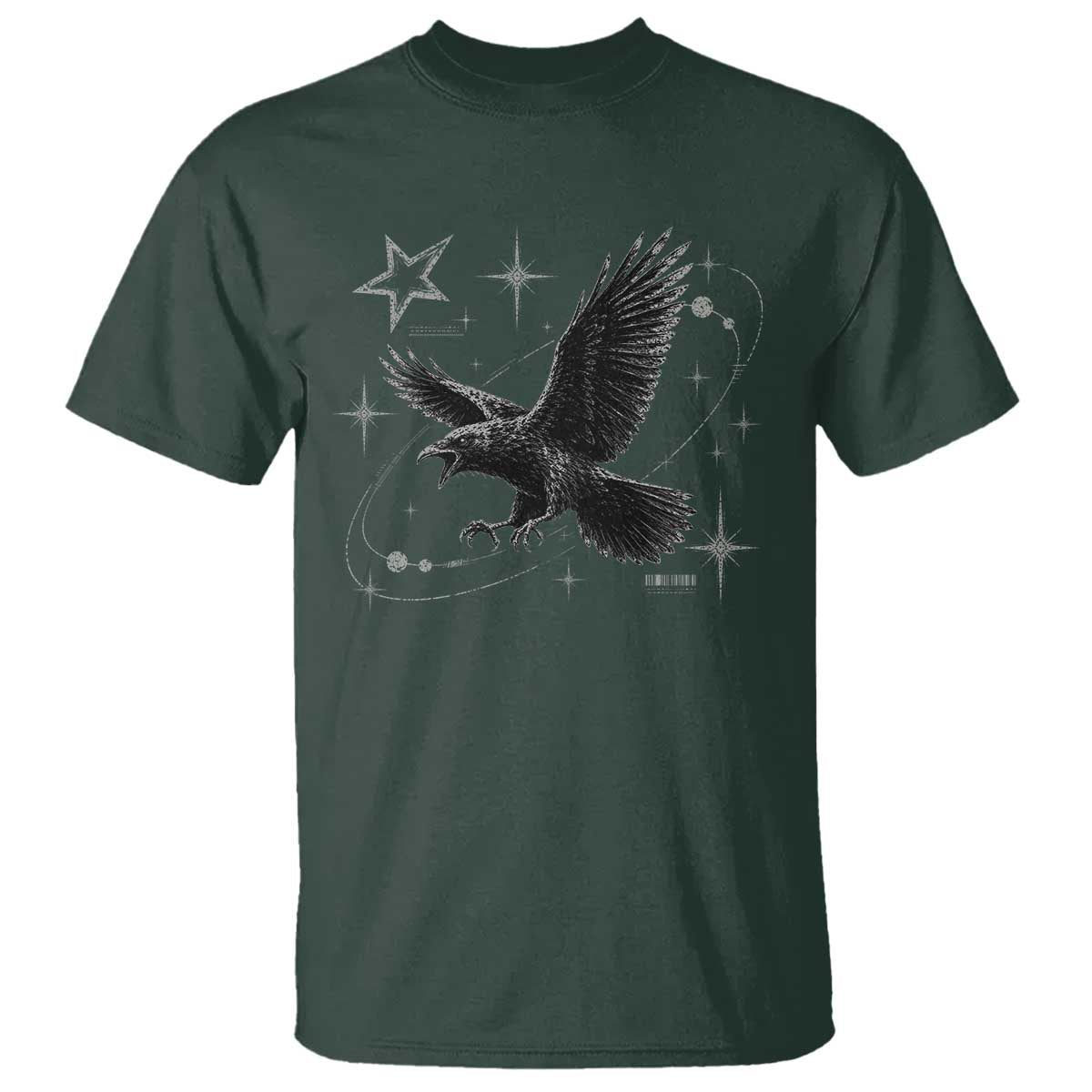 Raven Crow Y2k T Shirt Gothic Cyber Sigilism Occult Dark Academia Black Bird Graphic