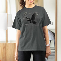 Raven Crow Y2k T Shirt For Women Gothic Cyber Sigilism Occult Dark Academia Black Bird Graphic