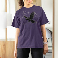 Raven Crow Y2k T Shirt For Women Gothic Cyber Sigilism Occult Dark Academia Black Bird Graphic
